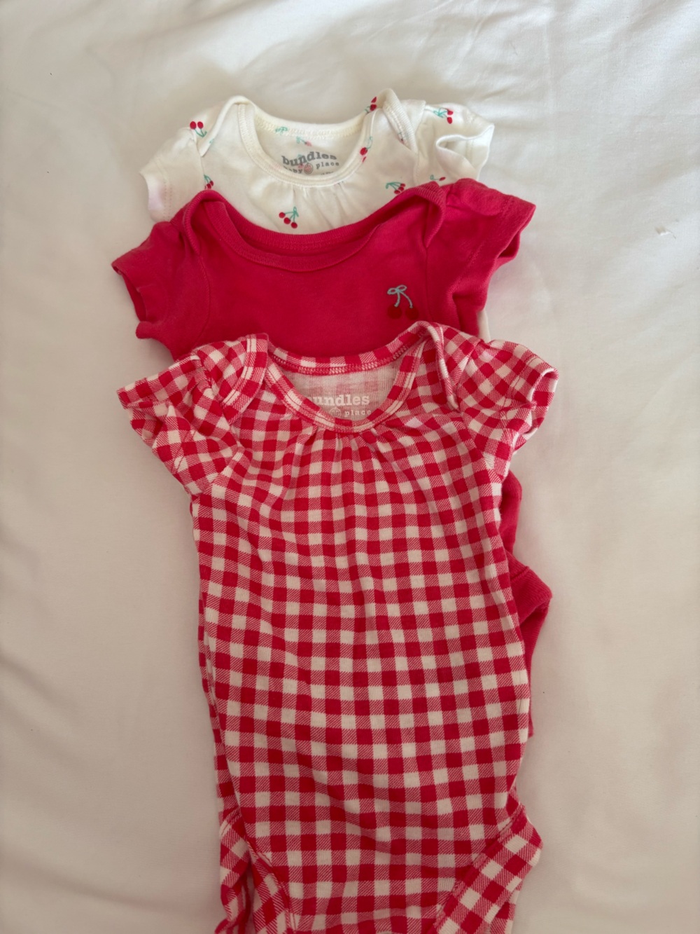 Carter's Red Gingham Short-Sleeve Baby Bodysuit - 3-Pack Look